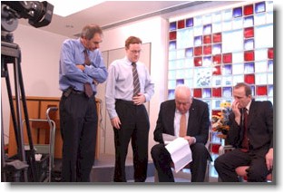 Revising the script during a the shoot of a promotional video
